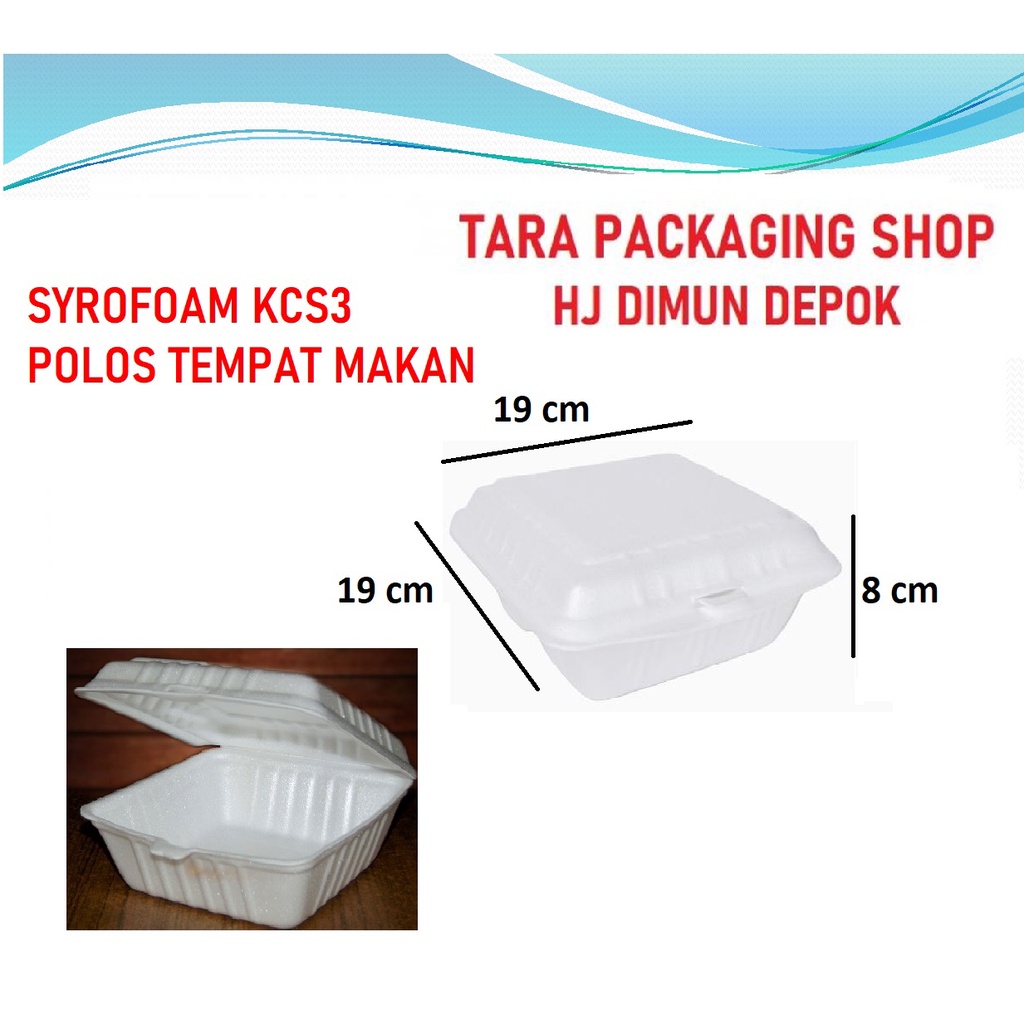 Sterofoam KCS3 Box Nasi Polos Tanpa Sekat isi 10