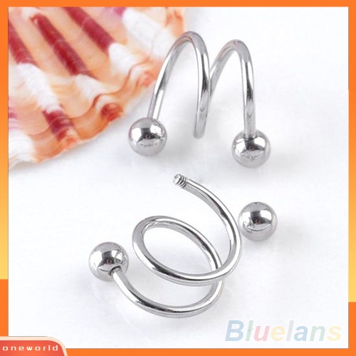 [oneworld] Punk Stainless Steel Spiral Helix Ear Stud Bibir Hidung Cincin Tindik Tulang Rawan