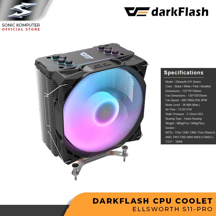 DarkFlash ELSWORTH / ELLSWORTH S11 PRO 12CM Tower CPU Cooler