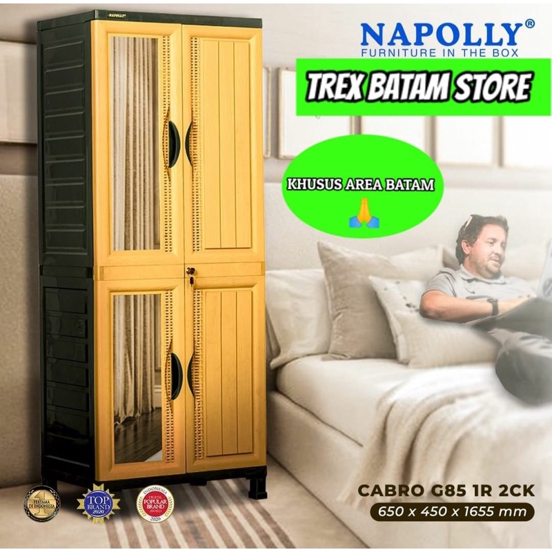 NAPOLLY CABRO G85.1R.2CK LEMARI PAKAIAN GANTUNG LEMARI PLASTIK (BATAM)
