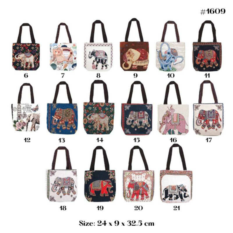 Tote bag wanita Tenun bordir Thailand Bangkok/Tas Tote bag wanita Thailand Bangkok