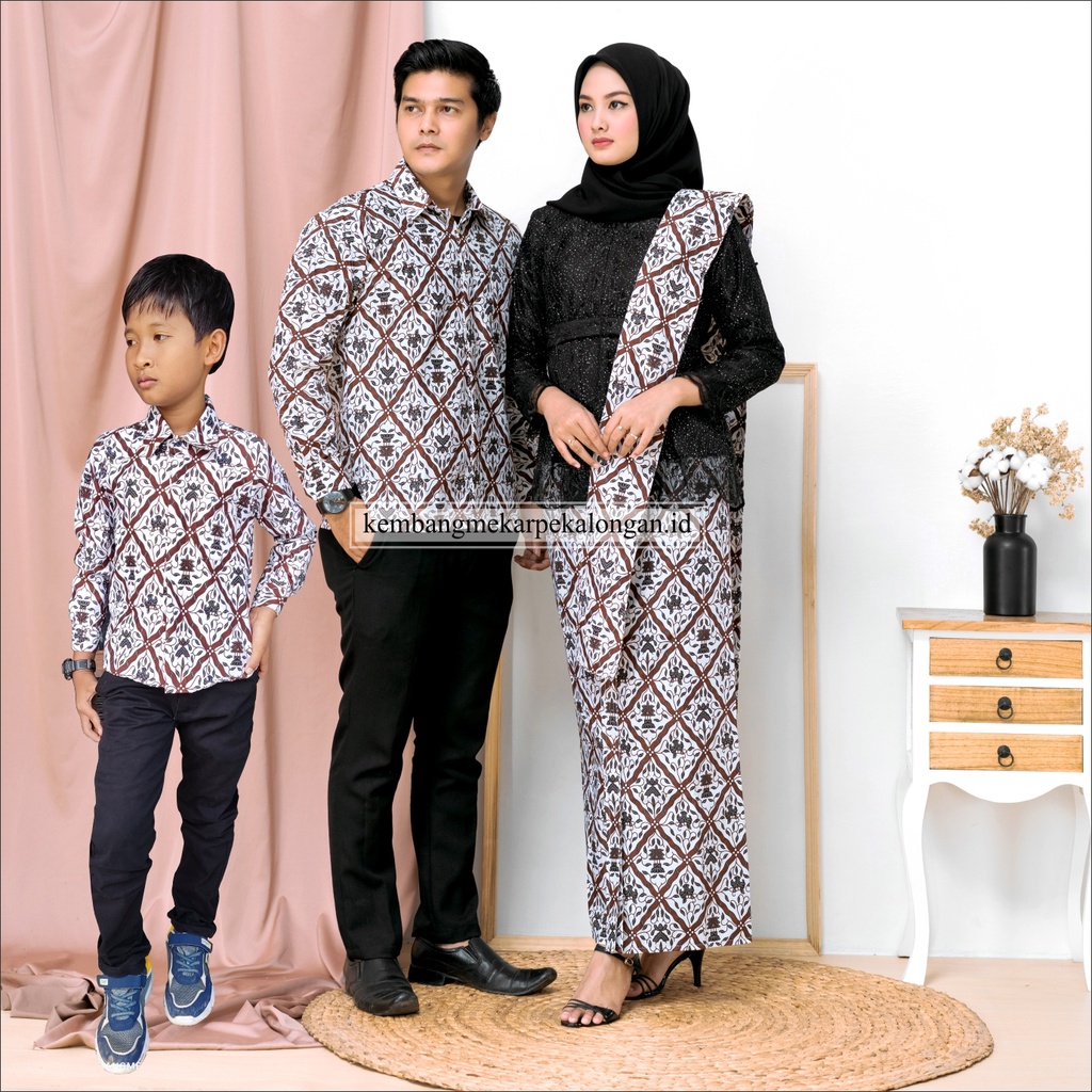 COUPLE EXLUSIVE KEMEJA DAN ROK WIRON BATIK PRIMISHIMA SIDO PUTIH