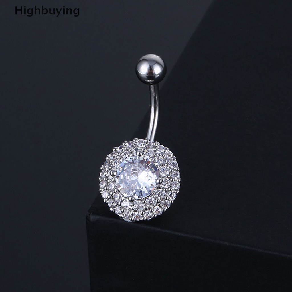 Hbid Dainsty Menjuntai Belly Button Rings Stainless Steel Pusar Zirkon Bunga Pusar Navel Ring Perhiasan Tubuh Seksi Glory