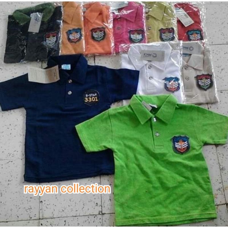 kaos polo shirt anak laki laki dan perempuan kaos kerah polos anak usia 2-9tahun