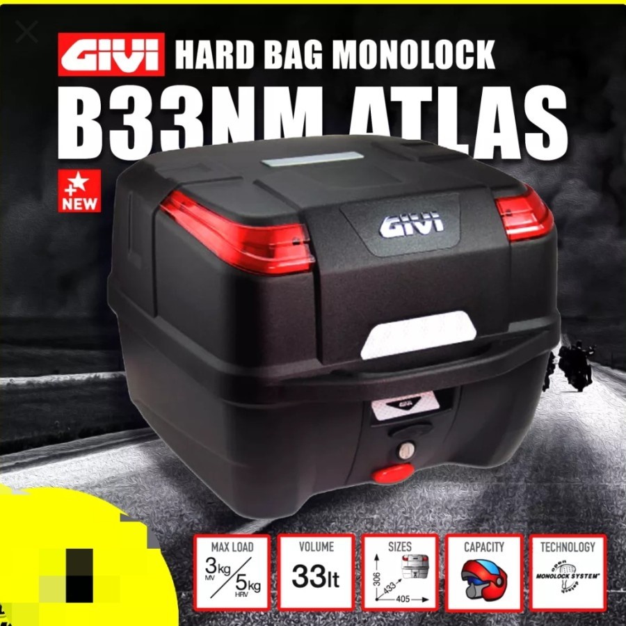 Box Belakang Motor Model Kotak BOX Motor GIVI B33NM ATLAS / Givi B33 Original Givi Malaysia