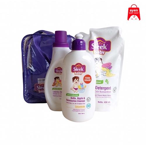 (GRATIS TAS) Paket Sleek Special Package - Laundry Detergent Sabun Botol