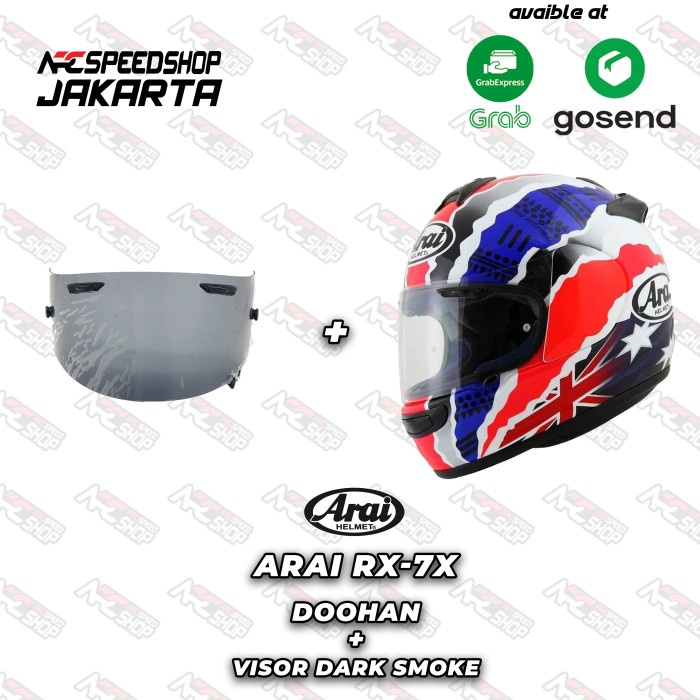 Helm Full Face Arai Rx7X Doohan + Visor Dark Smoke Arai #Original