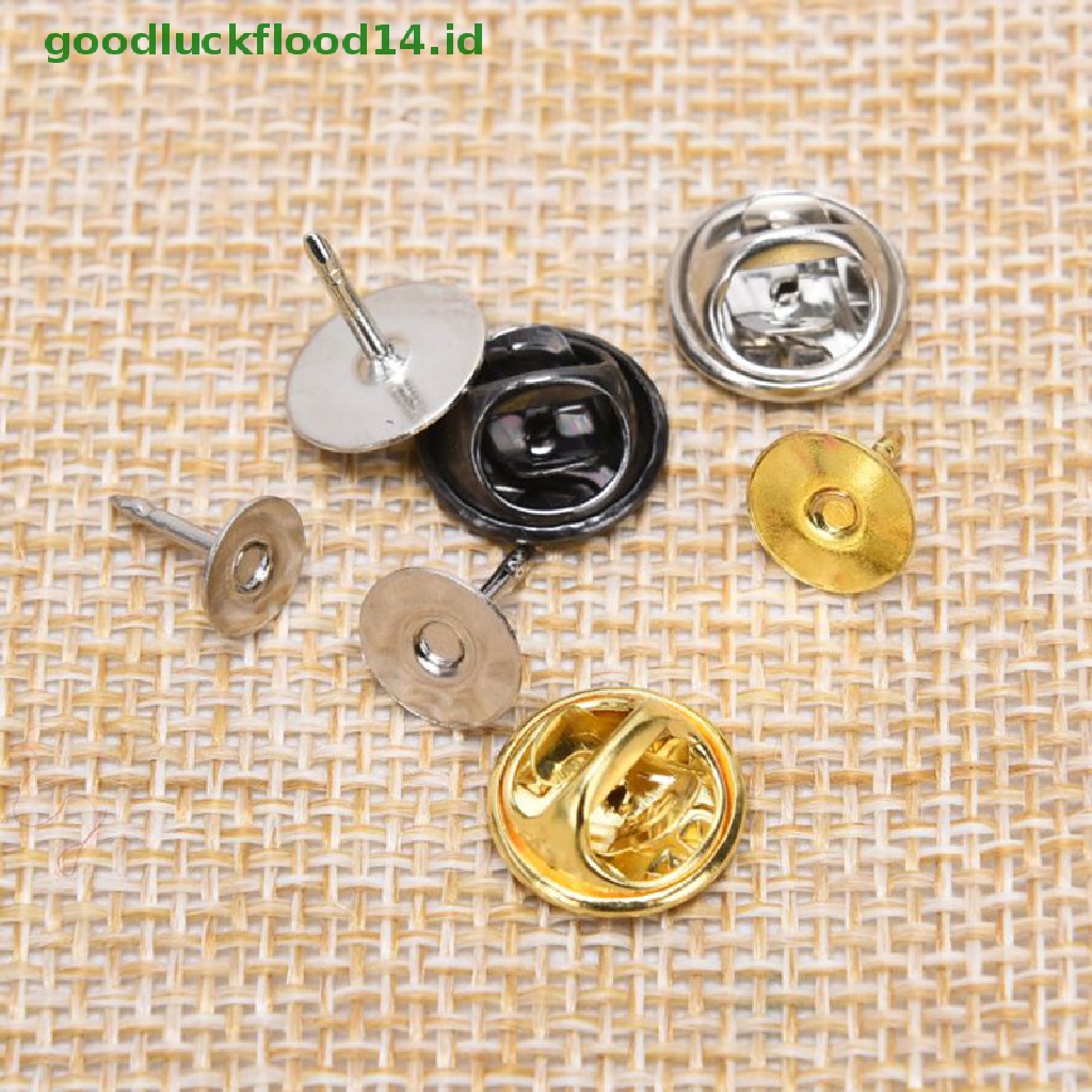 [GOOGFOUR] 30pcs/set Tembaga Kupu-Kupu Kopling Lencana Pin Belakang Squeeze Clasp DIY Membuat Bros [TOP]