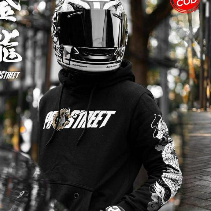 ✨STAR✨ HOODIE PROSTREET KIN RYU BLACK NEW /HOODIE SUNMORI PRIA/  SWEATER MOTOR PRIA / JAKET SWEATER 