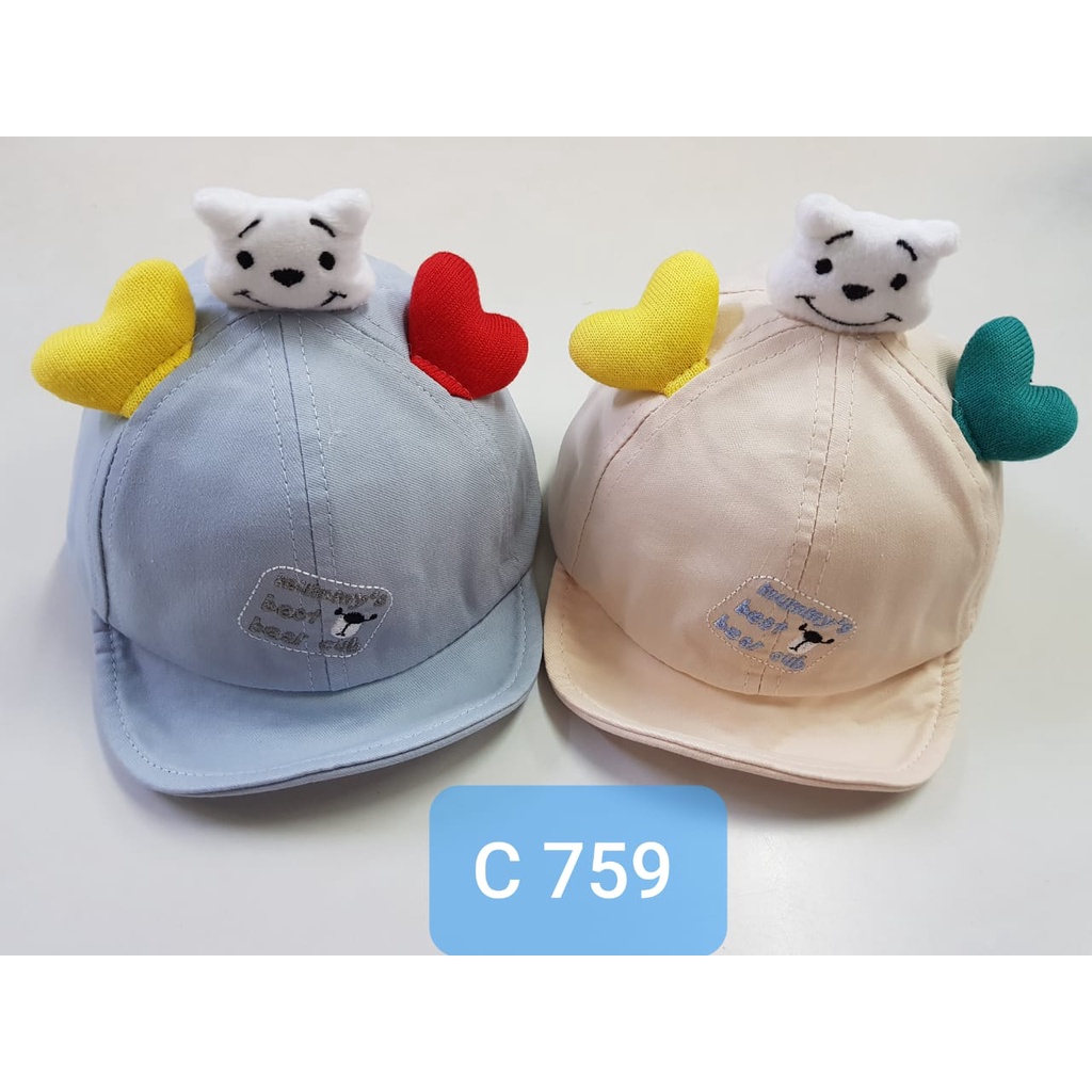 Topi Bayi Pet Bordir Print