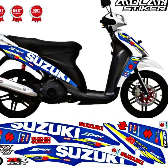 Depan1 Decal Sticker Striping Variasi Suzuki SPIN 125 Moto GP / Spin GP | SPIN 125 R | SPIN 125 NR |