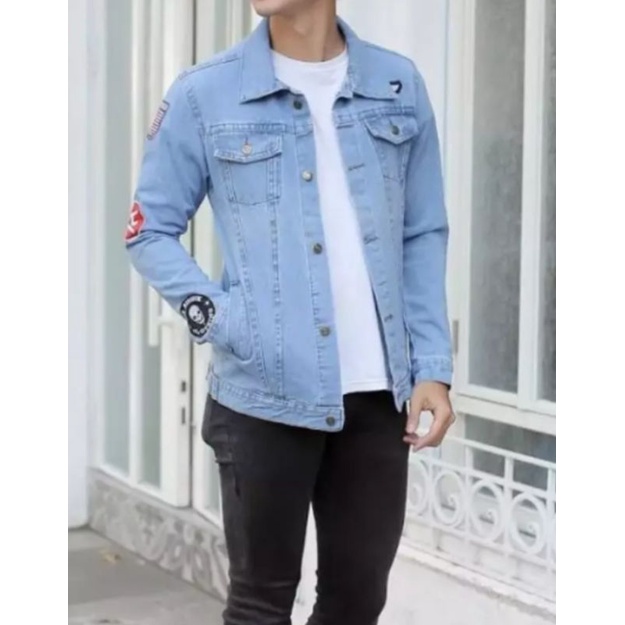 JAKET JEANS EMBLEM JAKET JEANS PRIA JAKET JEANS BORDIR