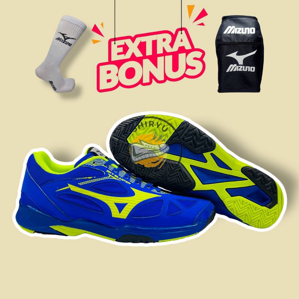 Sepatu Karet Bulutangkis Mizuno Pria Premium/ Sepatu Bulutangkis Mizuno Sky Blaster Pria/ Sepatu Bad