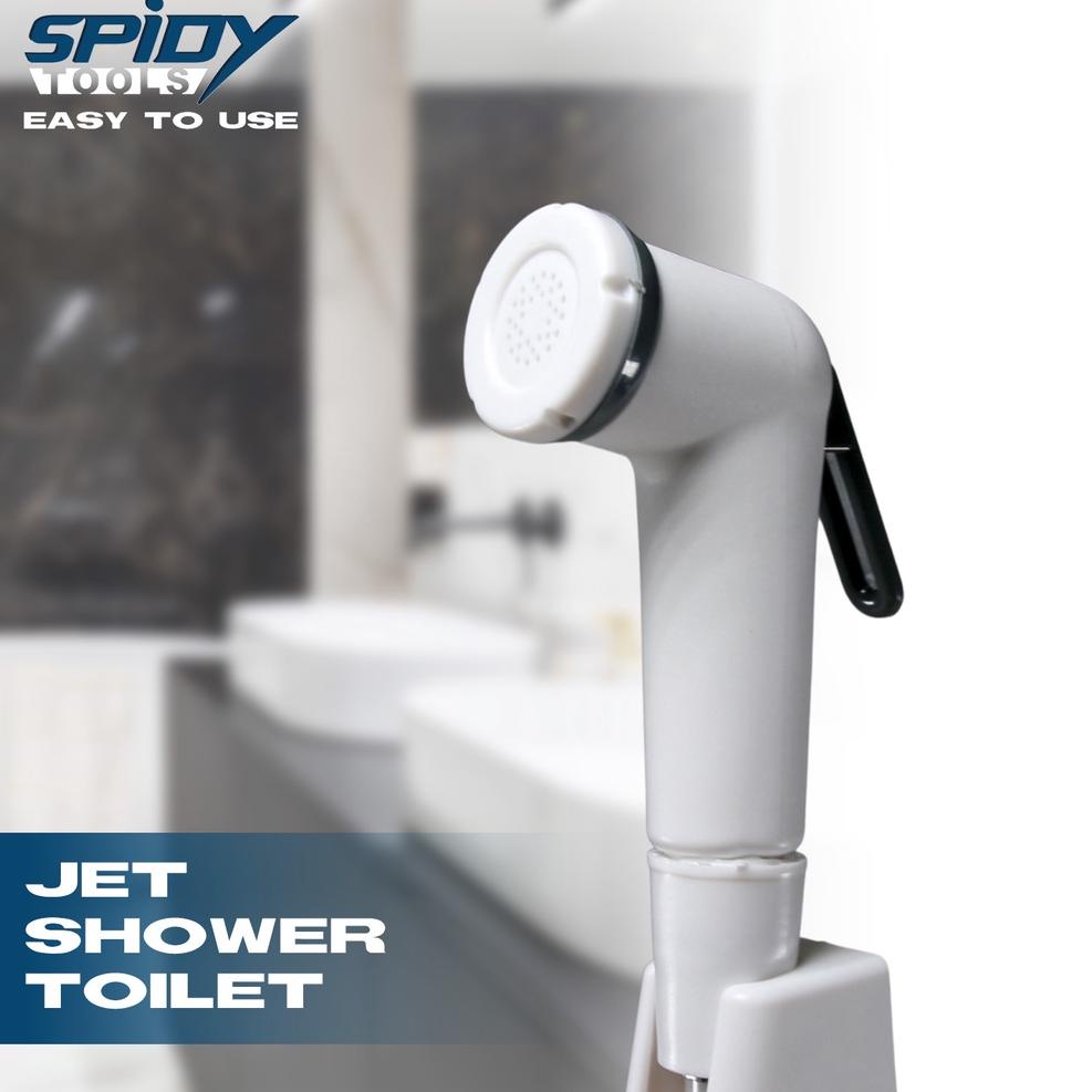 KUALITAS SUPER [Buy 2 Free Gold] SPIDY Jet Sower Toilet Putih 1M Set Bilet Kloset Bidet Shower Cebok Semprotan Air WC Duduk