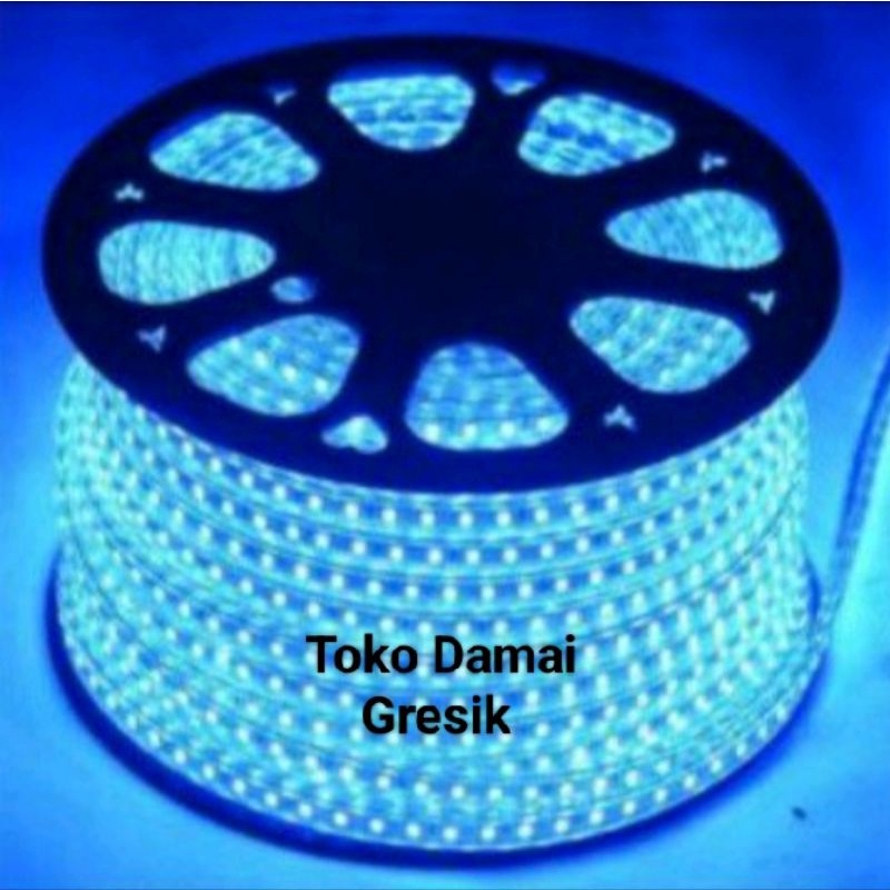 Lampu Hias Selang Led Strip 5050 / 3014 AC 220 Volt Meteran - Warna Biru