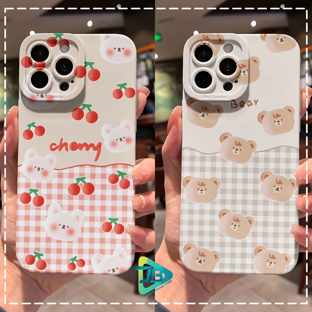 CUSTOM CASE SOFTCASE SILIKON PROCAMERA CHERRY BEAR CUSTOM XIAOMI REDMI 6A 8 8A PRO 9 9A 9C 10A NOTE 8 9 10 10S POCO M3 M4 JB6861