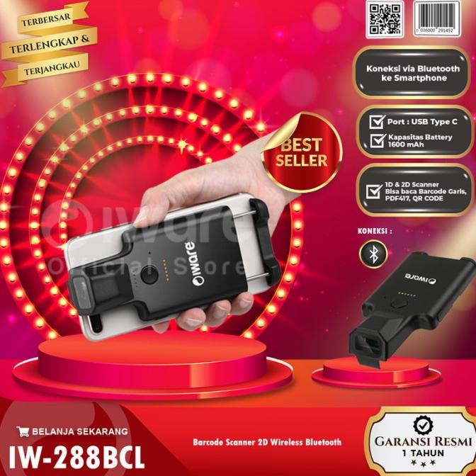 Barcode Scanner Backclip 2D Wireless Bluetooth IW-288BCL