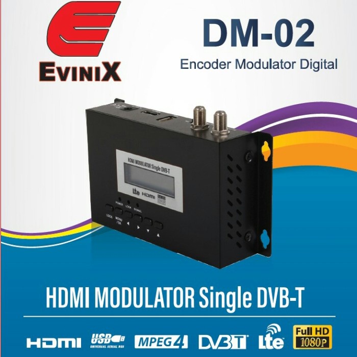 Headunit Modulator Digital Hd Evinix Dm-02 / Modulator Rf Digital Dvbt