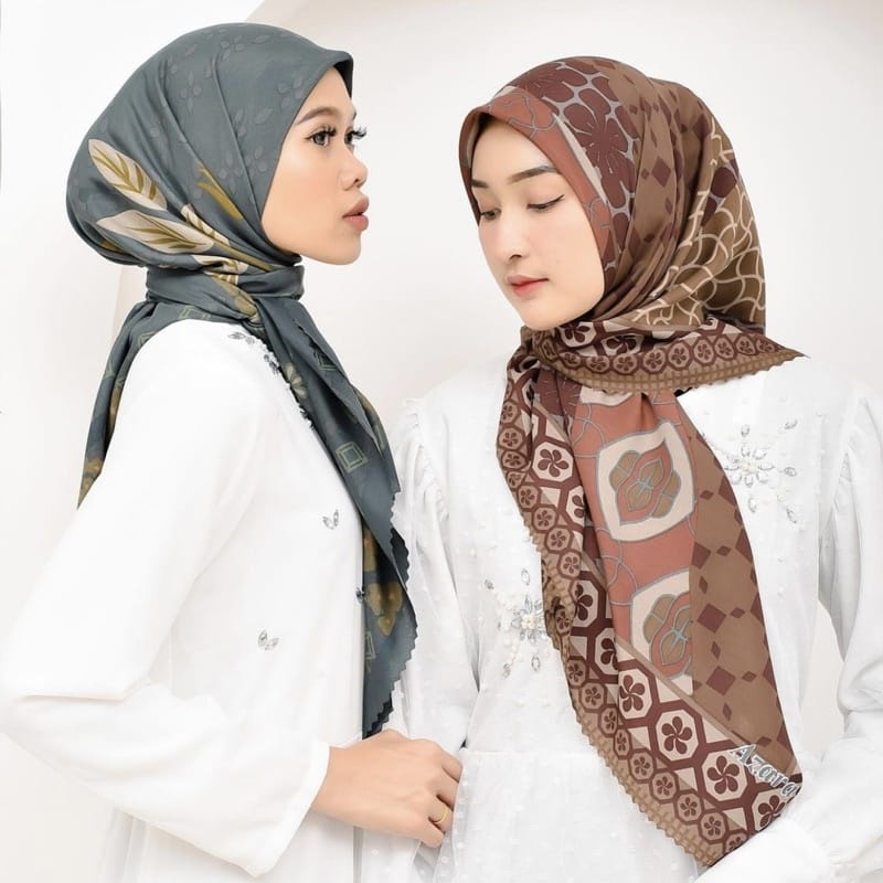 Hijab Motif Oskara Square Jilbab Segiempat Motif Oskara