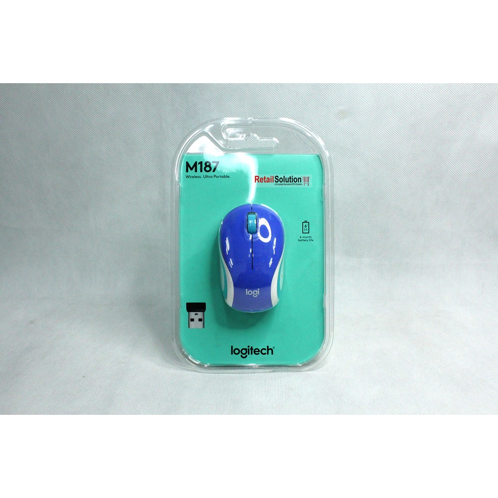 Mouse Wireless Mini 2.4GHz USB Dongle -  Logitech M187 M-187 Garansi Resmi