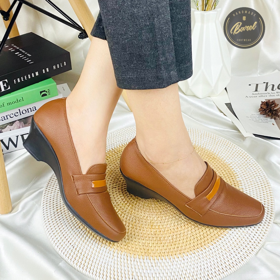 Barel - Nov coklat Sepatu Pantopel Kerja Wanita Sepatu Formal Wanita Pantofel Sepatu Kantor Heels Wanita