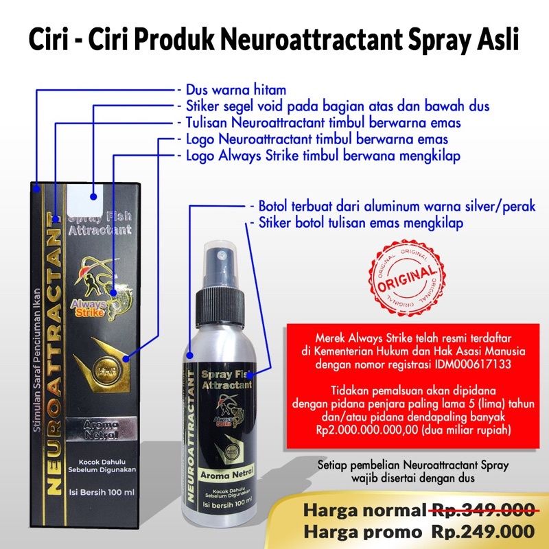 Neuroattractant Spray Fish Attractant Ikan Umpan Pancing Non Essen dari Always Strike