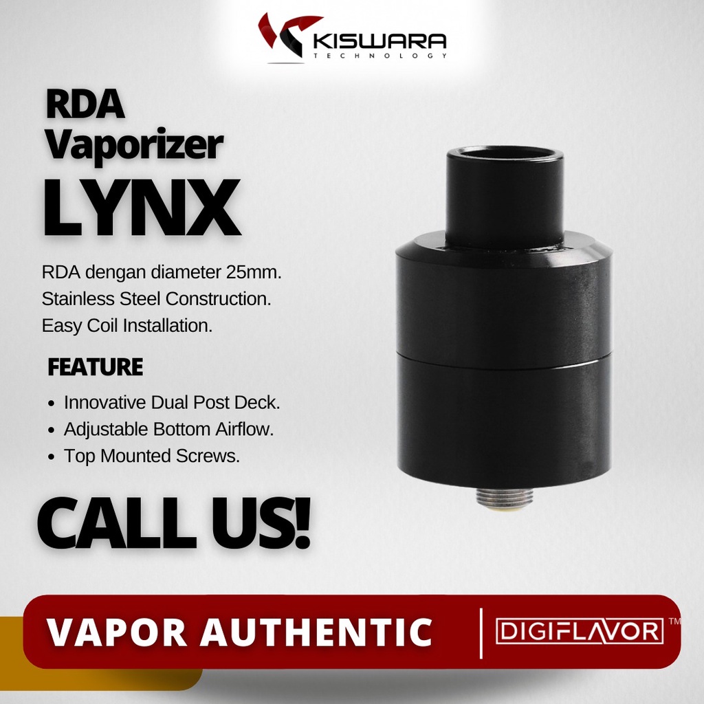 LYNX RDA Atomizer - BLACK [Authentic] KiswaraBandung