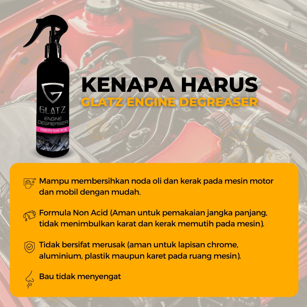 Pembersih Mesin Mobil dan Motor Sekaligus Pengkilap Paket Perawatan Ruang Mesin Glatz Autocare