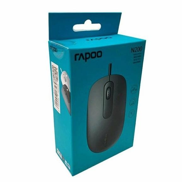 Mouse Wired Rapoo N200 Black Original - Mouse Kabel USB