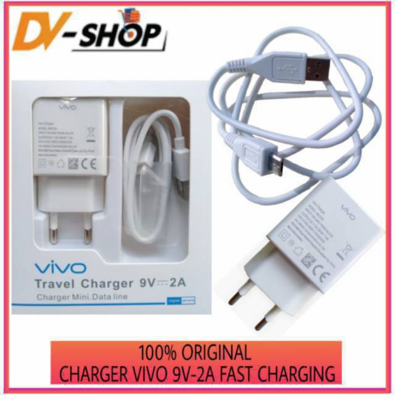 Charger Vivo Original 100% Fast Charging 9V-2A / Charger Vivo V11 V9 V7 V5 V5max V3max Y95 Y91 Y71