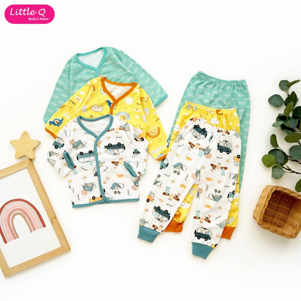 LittleQ Setelan Baju Panjang BIS Celana Panjang Motif Boy SML - Little Q Baju Bayi dan Anak SNI