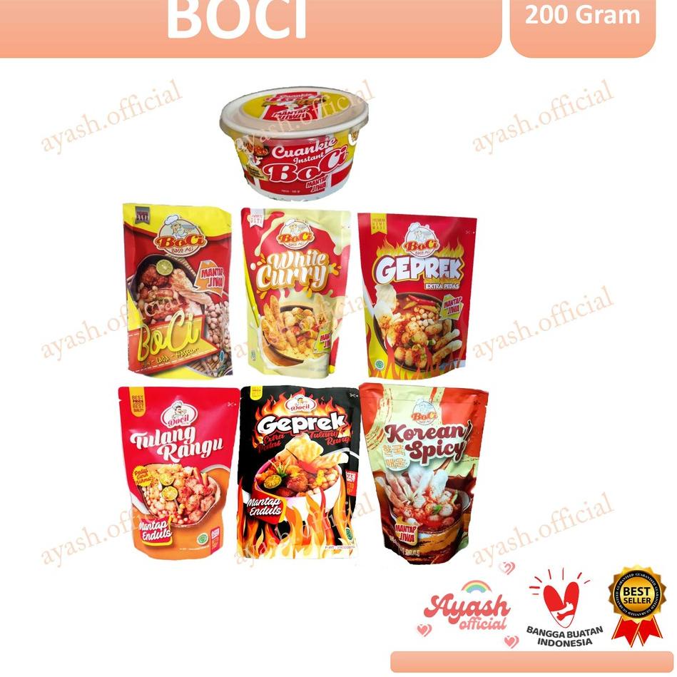 

trxRr8R2 BOCI mantap jiwa, Geprek, white curry, toping dan Cuanki boci