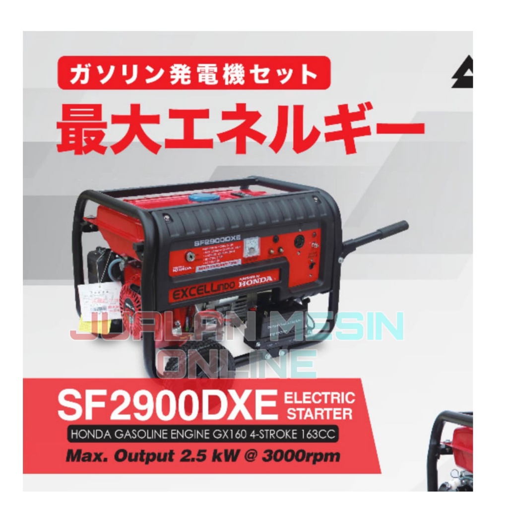Genset 2000 2500 watt Honda Excell SF2900DXE