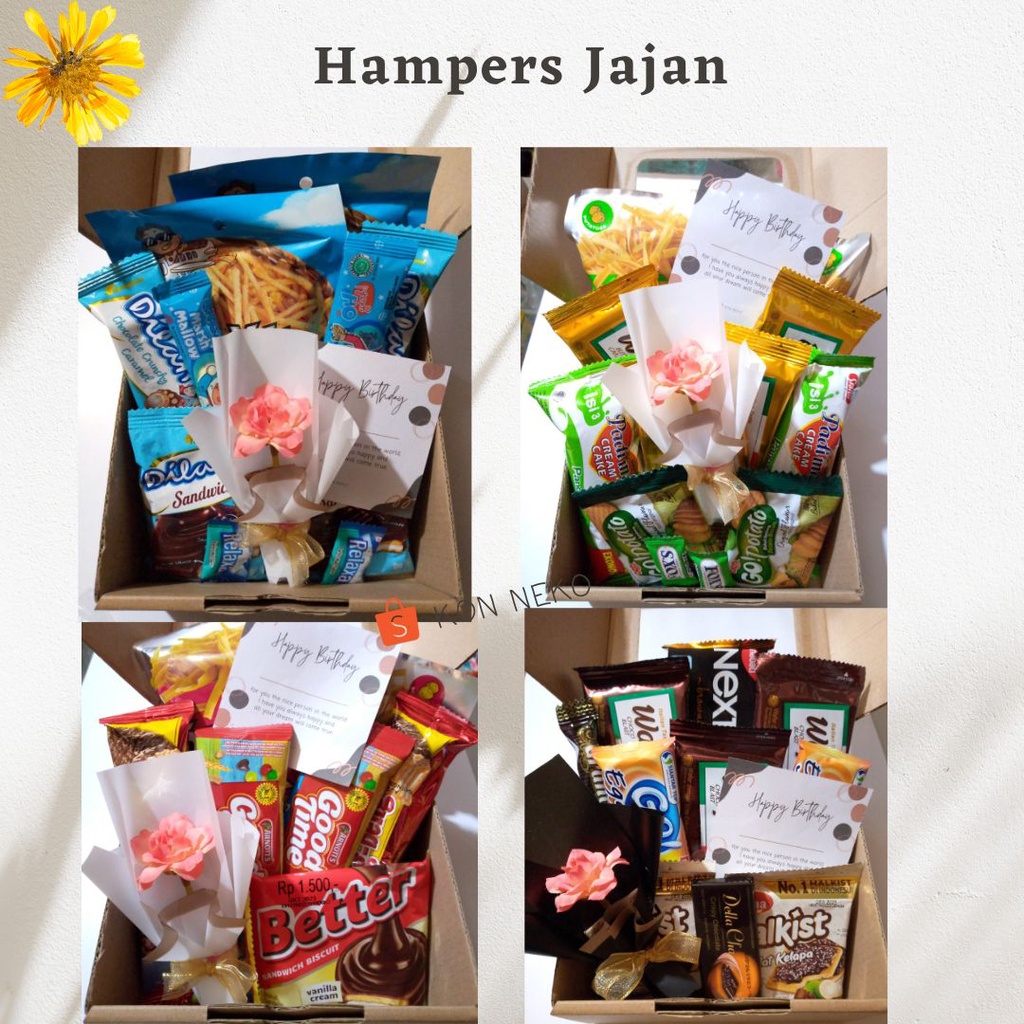 

HAMPERS JAJAN / GIFT BOX / SNACK BOX / KADO ULANG TAHUN / VALENTINE / ANNIVERSARY / HAMPERS / HAMPERS COKLAT/ HAMPERS JAJAN MERAH, HIJAU, COKLAT, BIRU / kado ulang taun untuk pacar - parcel lebaran parcel idul fitri