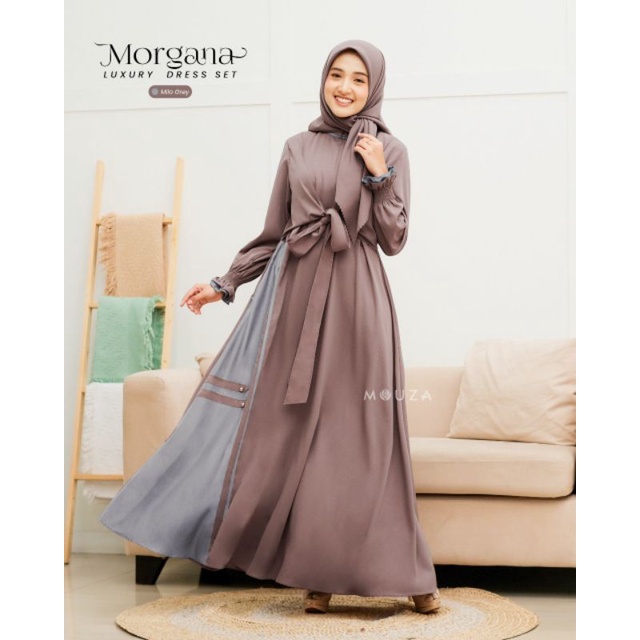 READY BERGARANSI SARIMBIT KELUARGA Morgana LUXURY DRESS SET GAMIS DEWASA ORIGINAL BY MOUZA INDONESIA