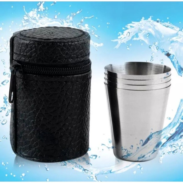 Gelas Custom Set Mini Glass Sloki Stainless Free Pouch