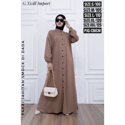 gamis twill  polos import