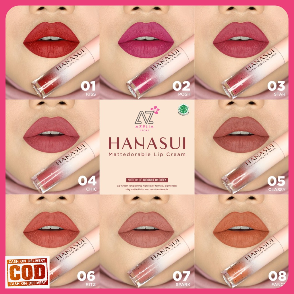 * MAKIN PEDE * HANASUI Lipcream BOBA Mattedorable Waterproof BPOM Lipstik Lipmatte Lip matte Lip cream Lip Tint Liptint (COD)