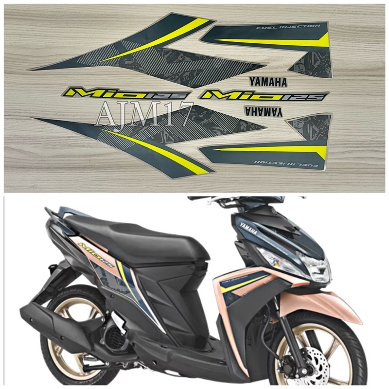 STIKER STRIPING MOTOR MIO M3 2018 GOLD LIS STABILO