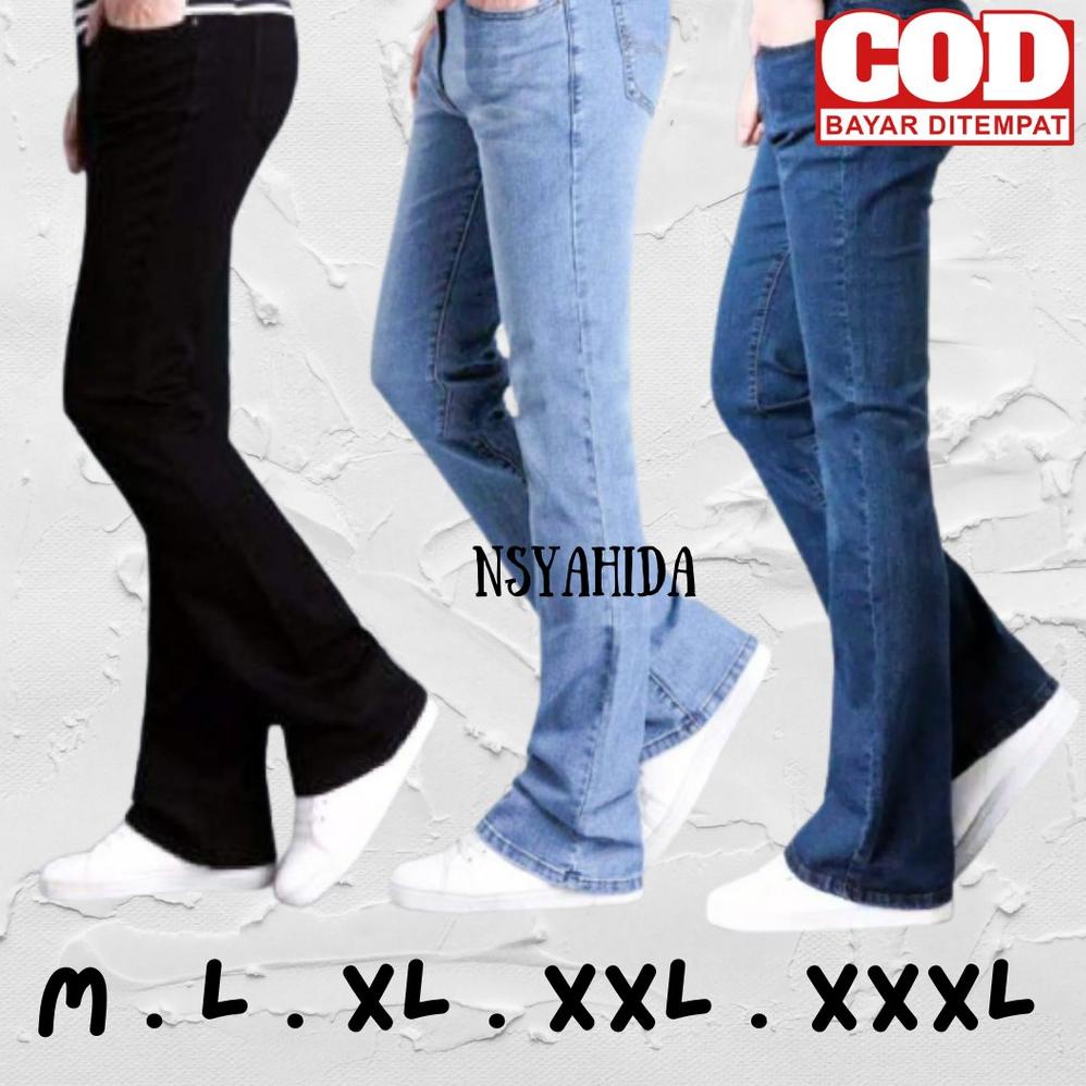 Celana Jeans Cutbray Pria BIG SIZE JUMBO [BISA COD] ITINB6877