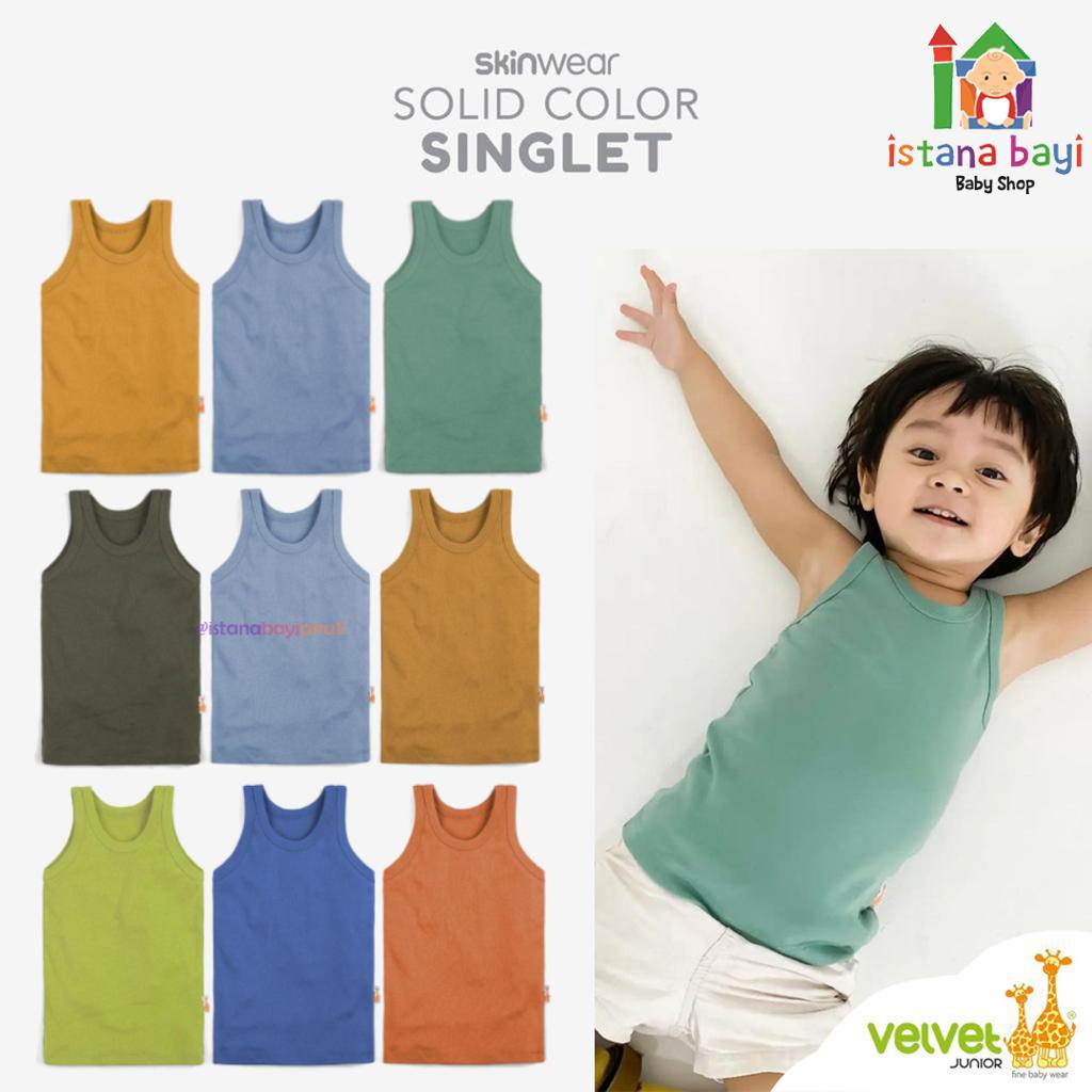 Velvet Junior Singlet 3pcs - Kaos Dalam Anak/Velvet Junior singlet bayi/Singlet bayi