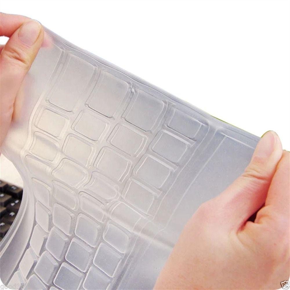 Agustinina Cover Keyboard Komputer Desktop Debu-Bukti Transparan Waterproof Silikon Keyboard Film