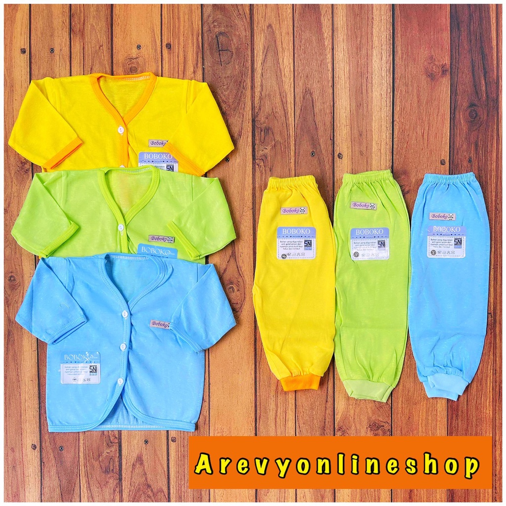 1 Pc Baju Pendek Baju Panjang Baju Kutung Celana Pop DK Warna Bayi Newborn Arevyonlineshop