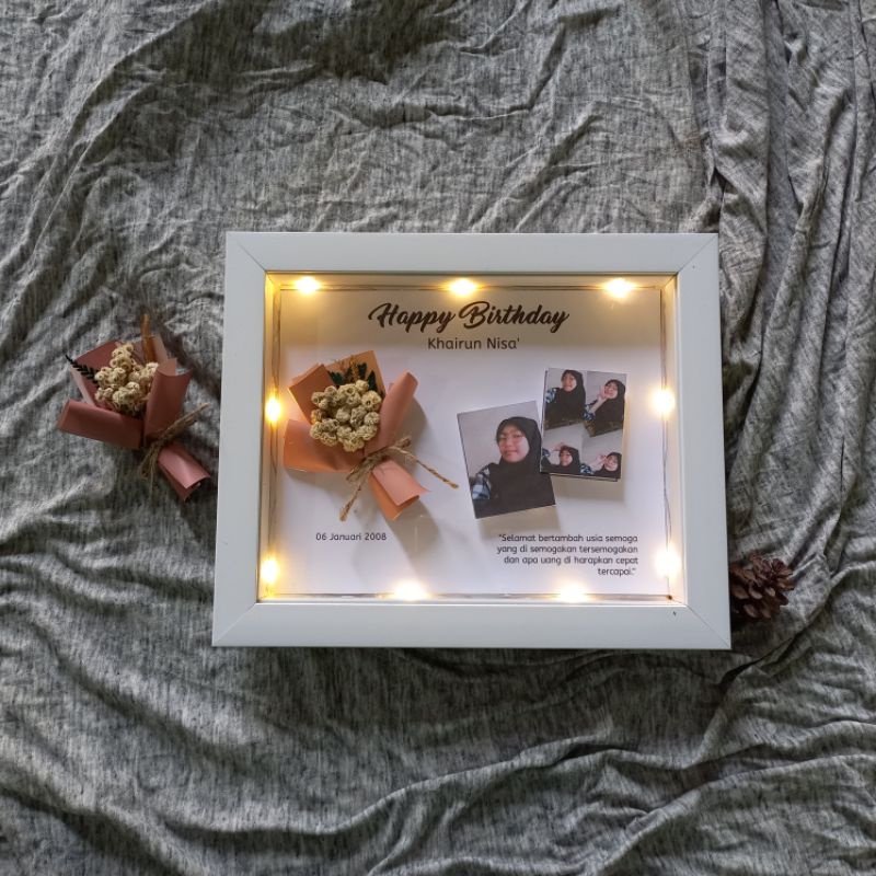Kado Ulang tahun  Kado Pernikahan  Kado Wisuda Frame LED