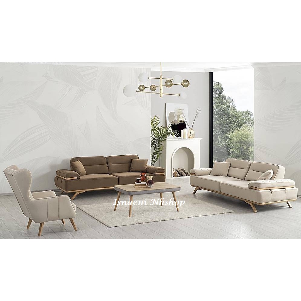 Modern Set Sofa Retro 221+Meja Furnitur Ruang Tamu Minimalis/Modern Slim Sofa Retro