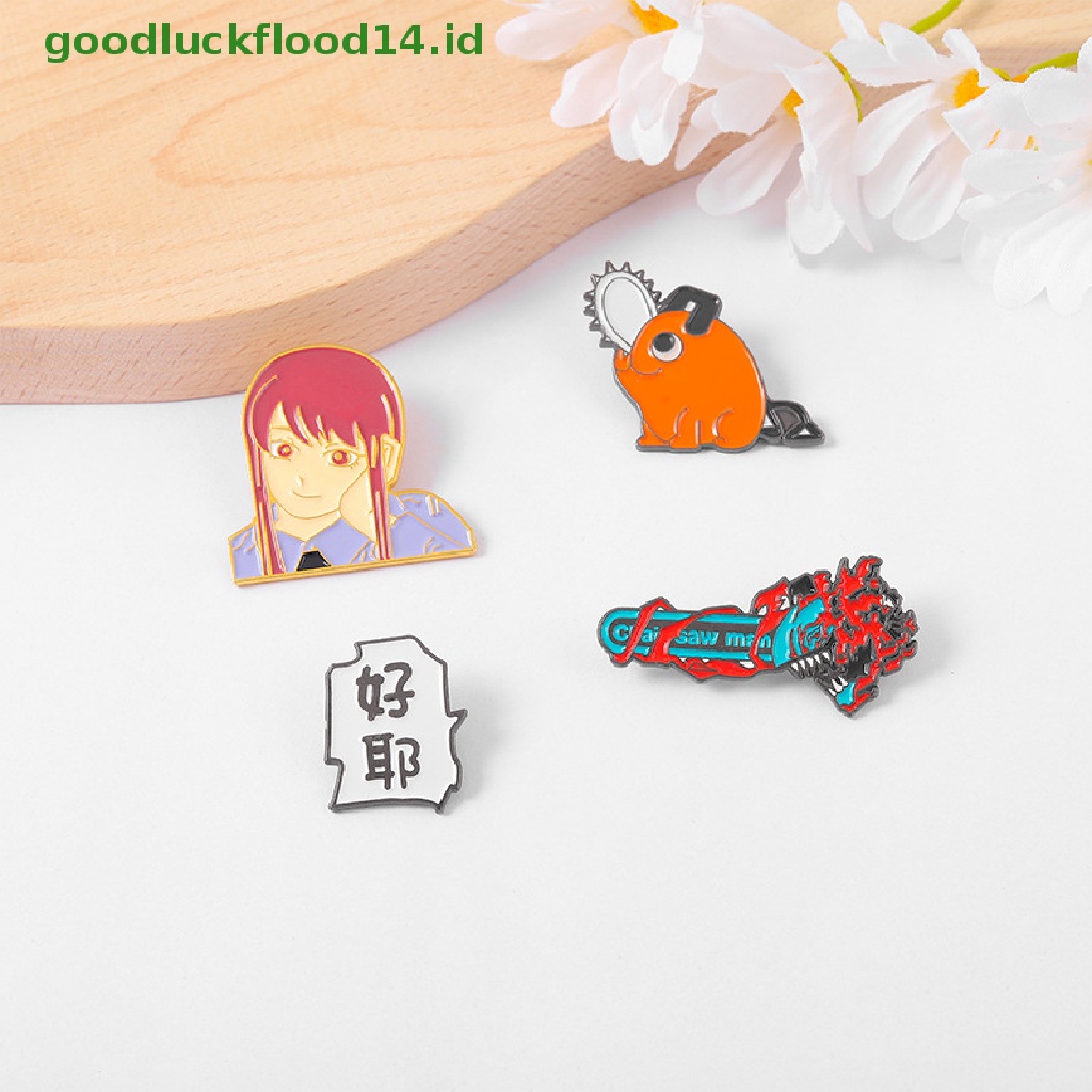 [GOOGFOUR] Jepang Dan Neraka Maskot Enamel Pin Rantai Man Makima Pochita Bros Kerah Lencana Ikon Anime Perhiasan Hadiah Kartun Enamel Lencana [TOP]