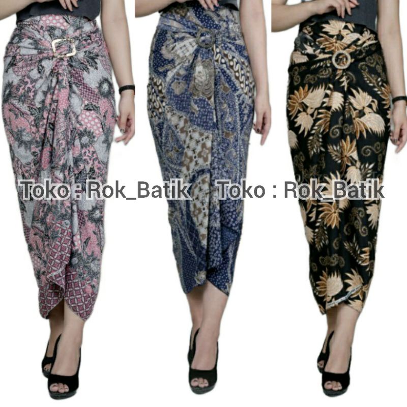 (50 Motif) Rok Lilit Batik Bawahan Kebaya Modern Rok Serut Batik Free Ring Kain Batik Floral Batik Couple Pasangan