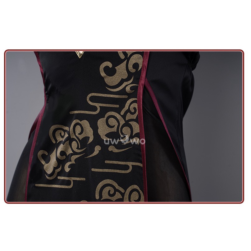 PRE-SALE UWOWO Genshin Impact Fanart: Mona Cheongsam Chinese Classic Qipao Dress Fur Cosplay Costumes