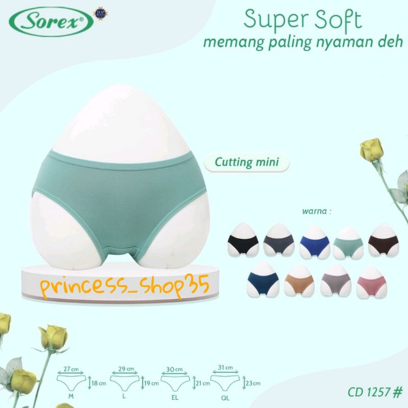 Celana Dalam Wanita Sorex Super Soft 1257 Cutting Mini Cd Wanita Sorex Super Soft 1257