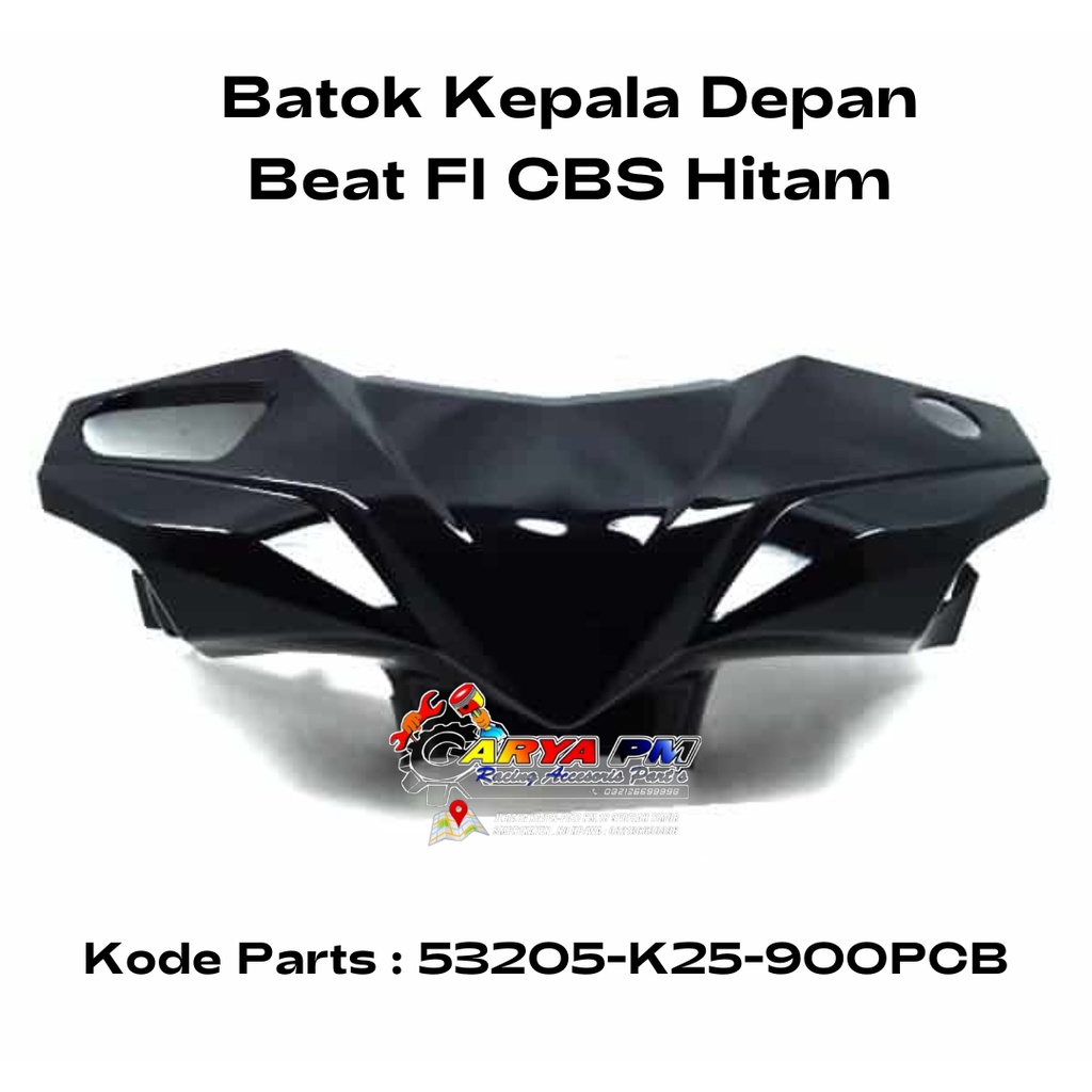 Batok Kepala Depan Warna Hitam Honda Beat FI & Beat FI CBS Original AHM 53205K25900PCB